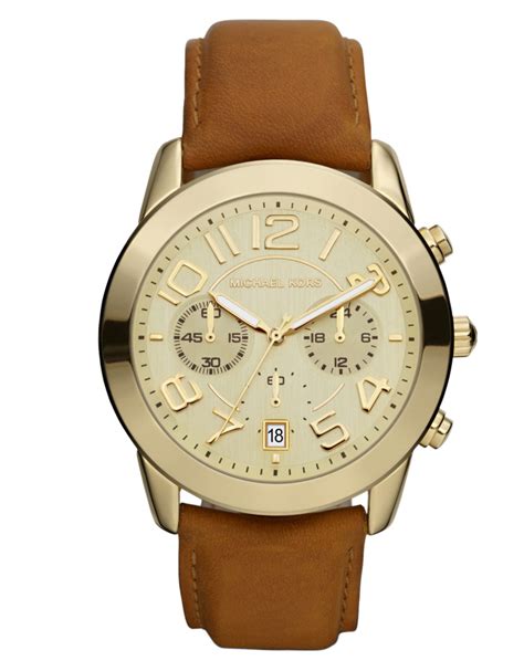 michael kors ladies mercer chronograph watch with leather strap|replacement Michael Kors Watch bands.